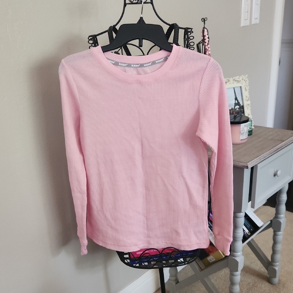 Isotoner Light Pink Long Sleeve Waffle Texture Set